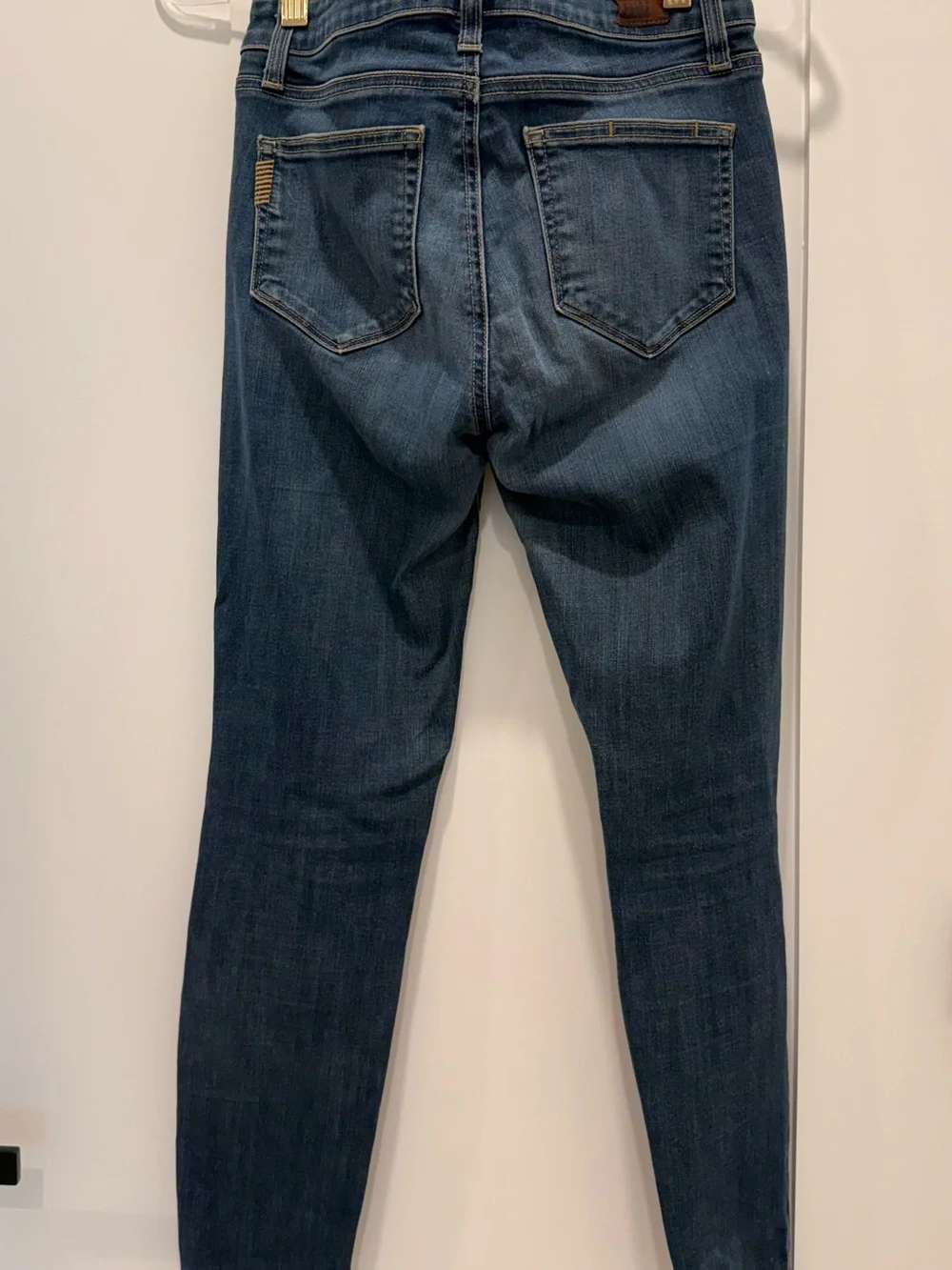 PAIGE Dark Wash Distressed Skinny Jeans